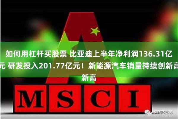 如何用杠杆买股票 比亚迪上半年净利润136.31亿元 研发投入201.77亿元！新能源汽车销量持续创新高