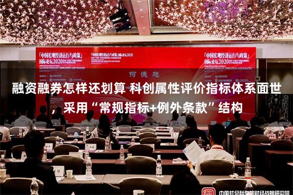 融资融券怎样还划算 科创属性评价指标体系面世，采用“常规指标+例外条款”结构