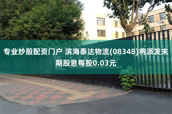 专业炒股配资门户 滨海泰达物流(08348)将派发末期股息每股0.03元