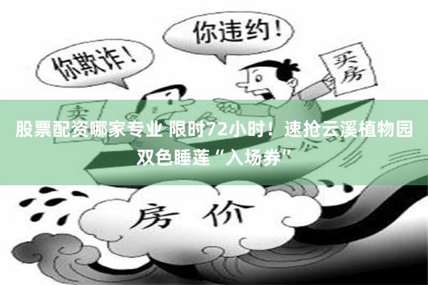 股票配资哪家专业 限时72小时！速抢云溪植物园双色睡莲“入场券”