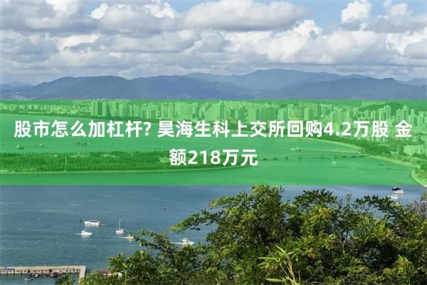 股市怎么加杠杆? 昊海生科上交所回购4.2万股 金额218万元
