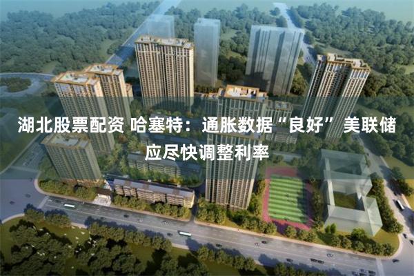 湖北股票配资 哈塞特：通胀数据“良好” 美联储应尽快调整利率