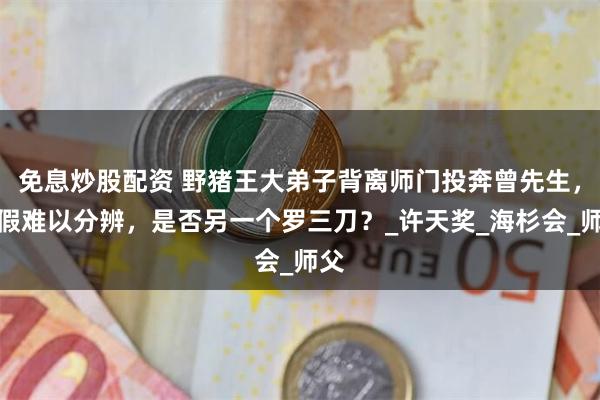 免息炒股配资 野猪王大弟子背离师门投奔曾先生，真假难以分辨，是否另一个罗三刀？_许天奖_海杉会_师父