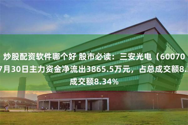 炒股配资软件哪个好 股市必读：三安光电（600703）7月30日主力资金净流出3865.5万元，占总成交额8.34%