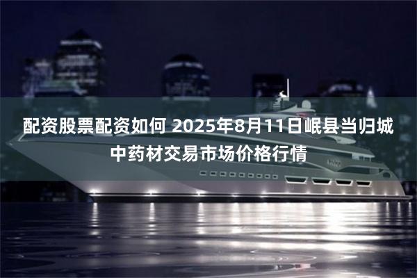 配资股票配资如何 2025年8月11日岷县当归城中药材交易市场价格行情