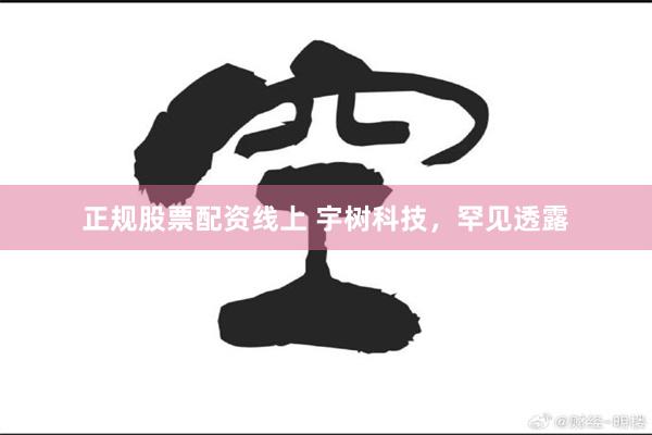 正规股票配资线上 宇树科技，罕见透露